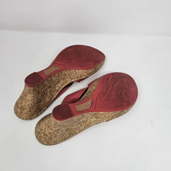 Born Drilles Monte Carlo Leather Wedges Sandals Women's Shoe Size. 9 M Pink - Picture 7 of 7